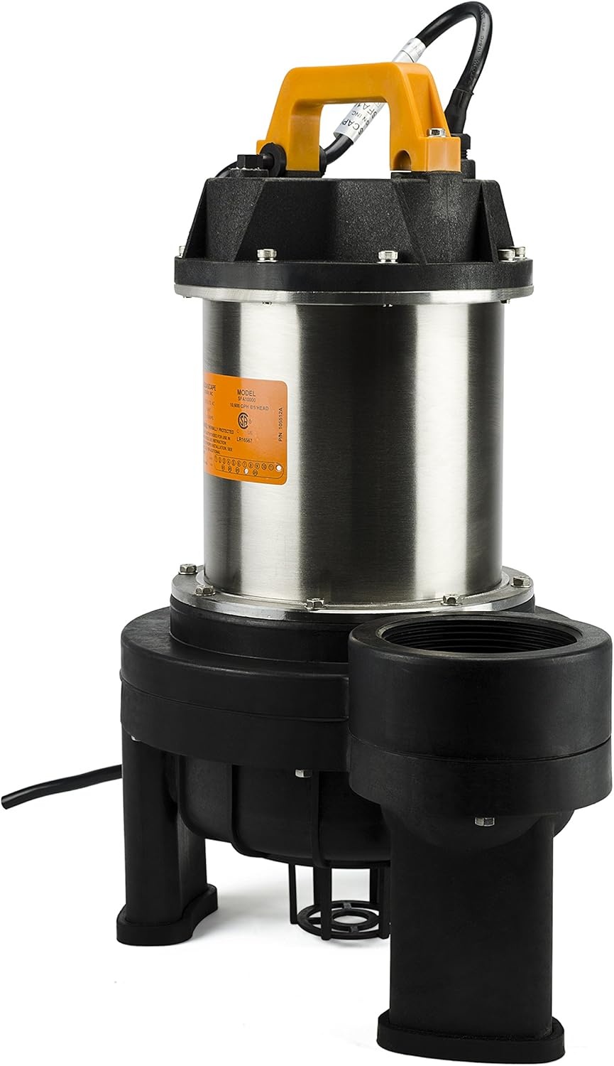 Aquascape 20006 AquascapePRO 10000 GPH Solids Handling Skimmer and Pondless Waterfall Vault Pump for Water Feature and Garden