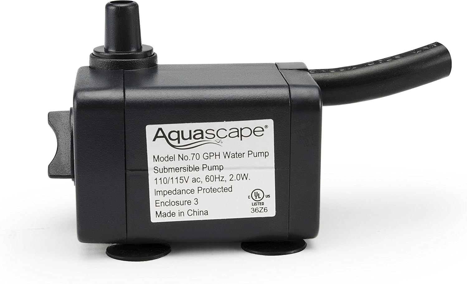 Aquascape Submersible 70 GPH Water Pump for Fountains, Waterfalls, Ponds, Aquariums, Filters, 91023(70 GPH)