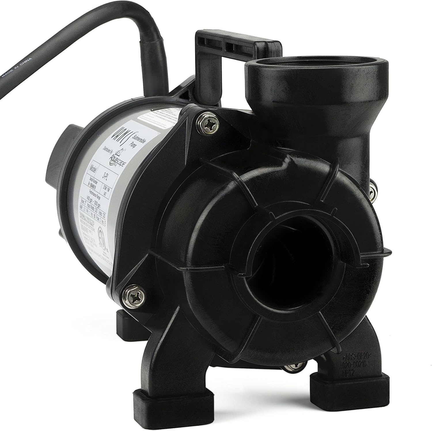 Aquascape 29976 Tsurumi 5PL Pump Solids Handling Skimmer and Pondless Waterfall Vault for Pond Water Feature Waterfall Garden, 5100 GPH 20 feet Cord 2 inch Discharge(3-PL 3000)