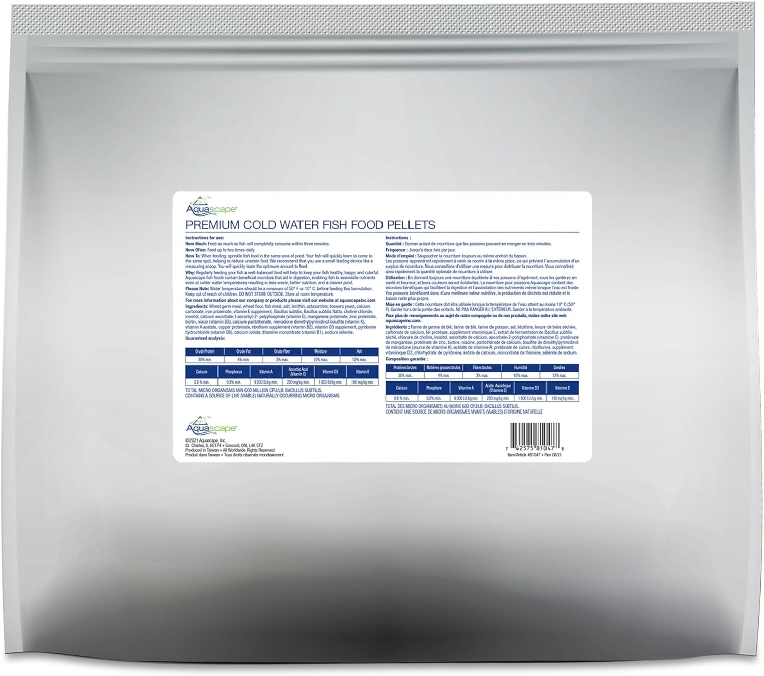 Aquascape Premium Cold Water Fish Food Pellets (4.4 lbs / 2 kg)(11 Pound (Pack of 1))