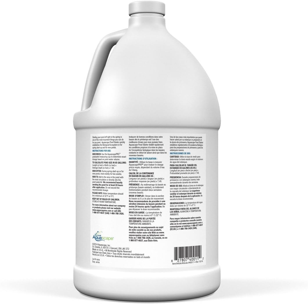 Aquascape 40011 AquascapePRO Pond Starter Bacteria/Liquid Water Treatment – 1 Gallon