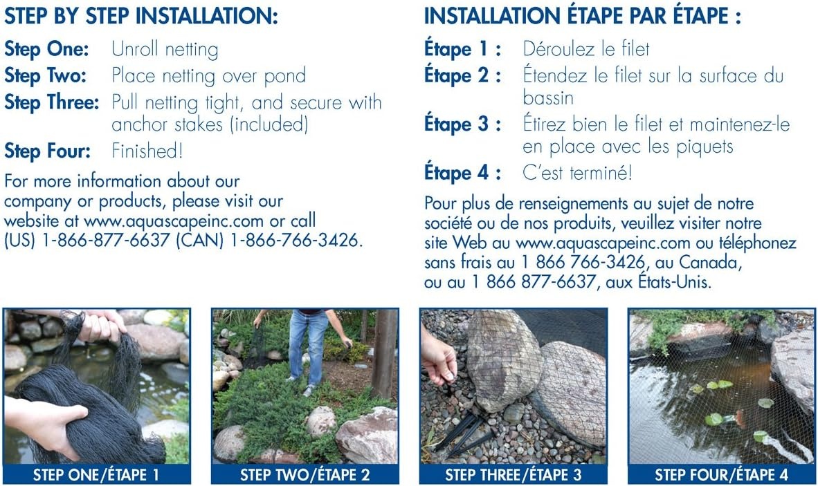 Aquascape Protective Netting for Koi Fish Ponds and Water Gardens, 7-Feet x 10-Feet | 98000(7 x 10 Feet)