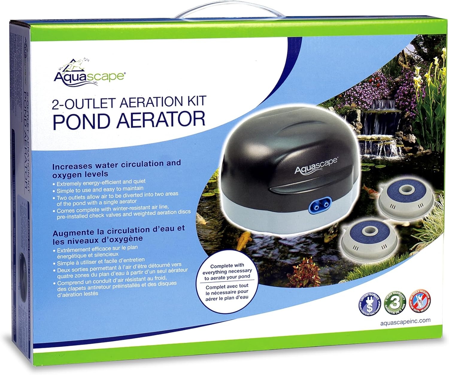 Aquascape 75001 Pond Air 4 (Quadruple Outlet Aeration Kit)(2-Outlet)