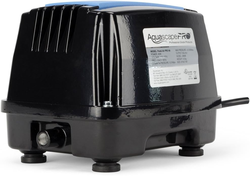 Aquascape Pro Air 20 Pond Aerator and Aeration Kit with Tubing and Self-Cleaning Diffuser, Out-Door Rated| 61009(PRO 60 Aerator KIT)