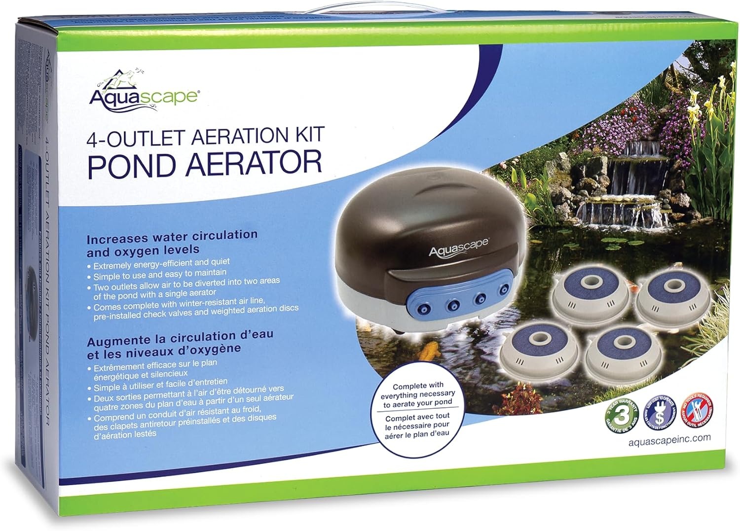 Aquascape 75001 Pond Air 4 (Quadruple Outlet Aeration Kit)(4-Outlet)
