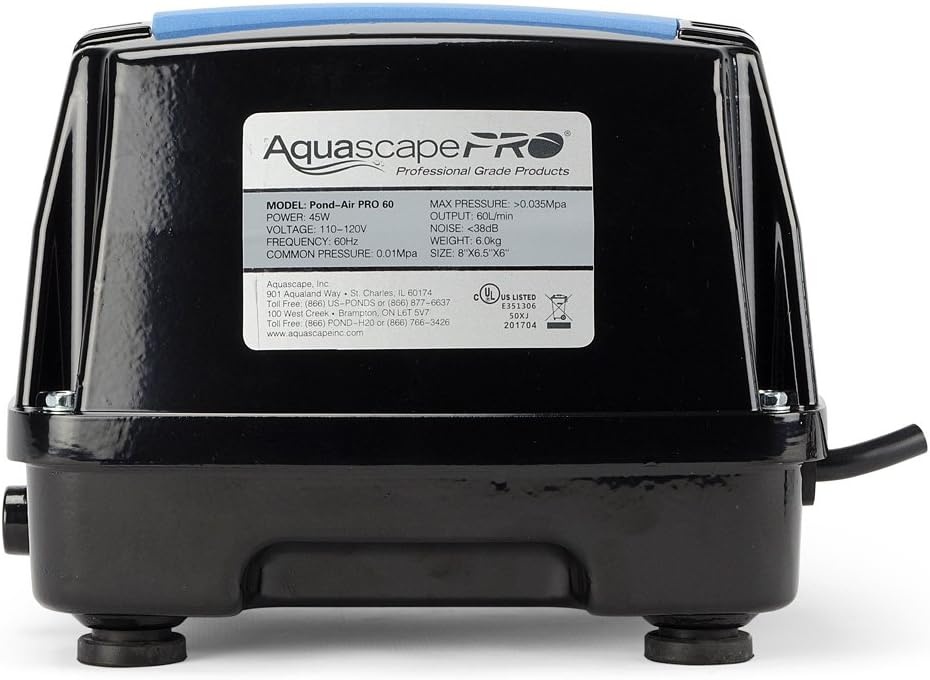 Aquascape Pro Air 20 Pond Aerator and Aeration Kit with Tubing and Self-Cleaning Diffuser, Out-Door Rated| 61009(PRO 60 Compressor)
