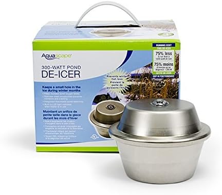 Aquascape Pond Heater Winter De-icer for Pond Water Feature Garden, 300 Watt 22′ cord, 39000(Heater)