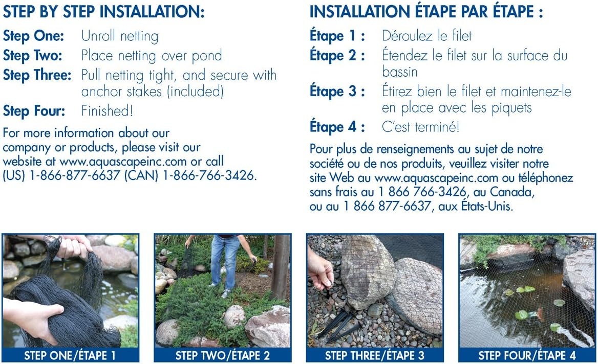 Aquascape Protective Netting for Koi Fish Ponds and Water Gardens, 7-Feet x 10-Feet | 98000(14 x 20 Feet)