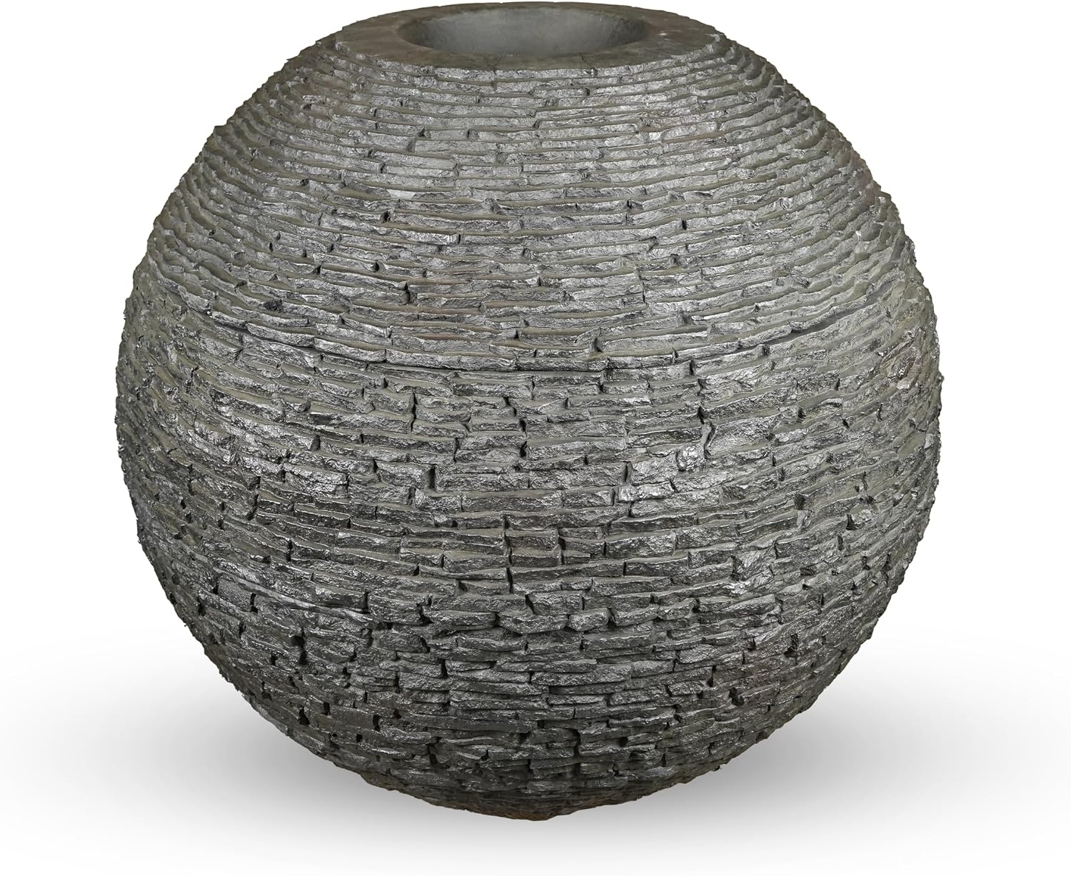 Aquascape Stacked Slate Sphere Fountain, 40 Inch Diameter (102 cm), Lightweight Fiber-Resin Composite Decorative Water Feature, Includes Tubing for Easy Setup, 78289(6′ Dia (1.8 m) Extremely Large)