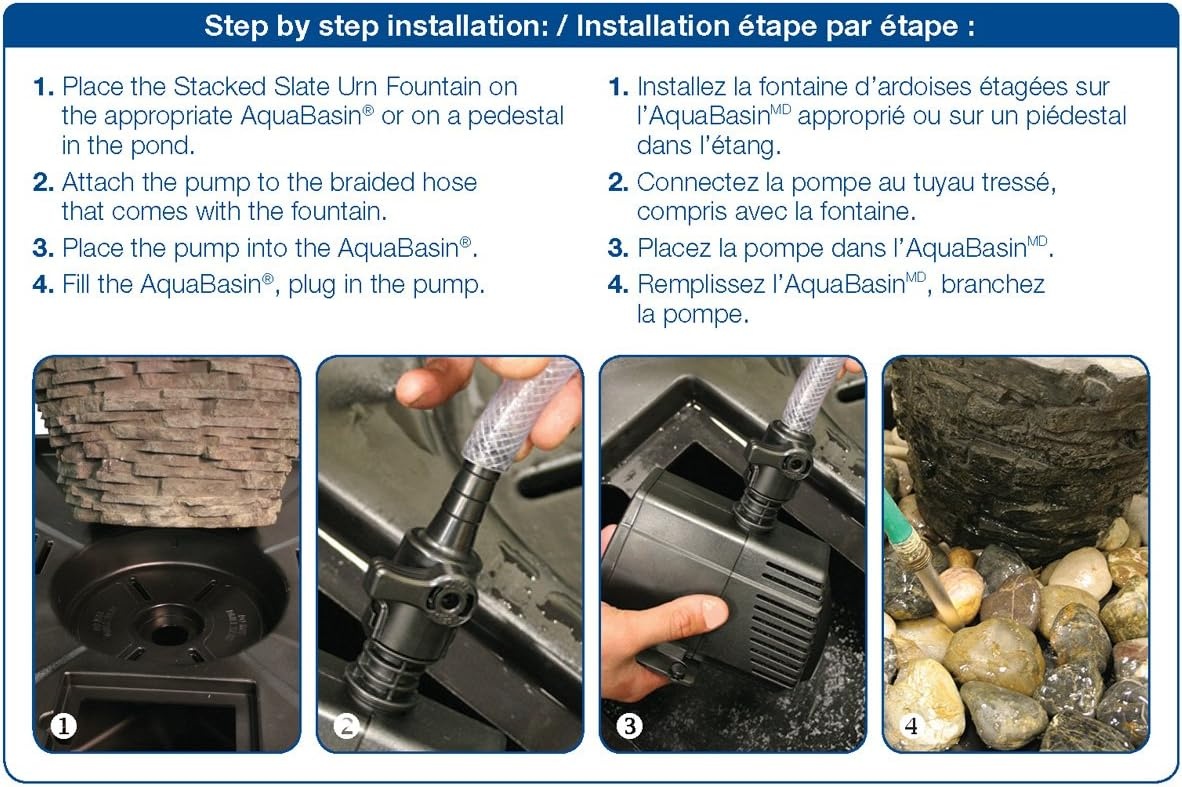 Aquascape 78221 Fire Fountain Stacked Slate Urn Add-On Kit(Urn & Install Kit)