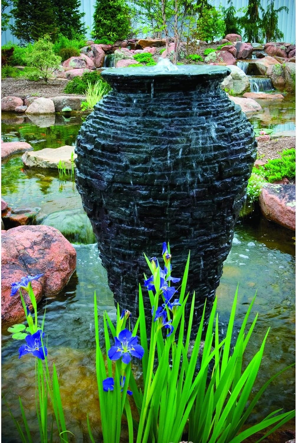 Aquascape 78221 Fire Fountain Stacked Slate Urn Add-On Kit(Urn & Install Kit)