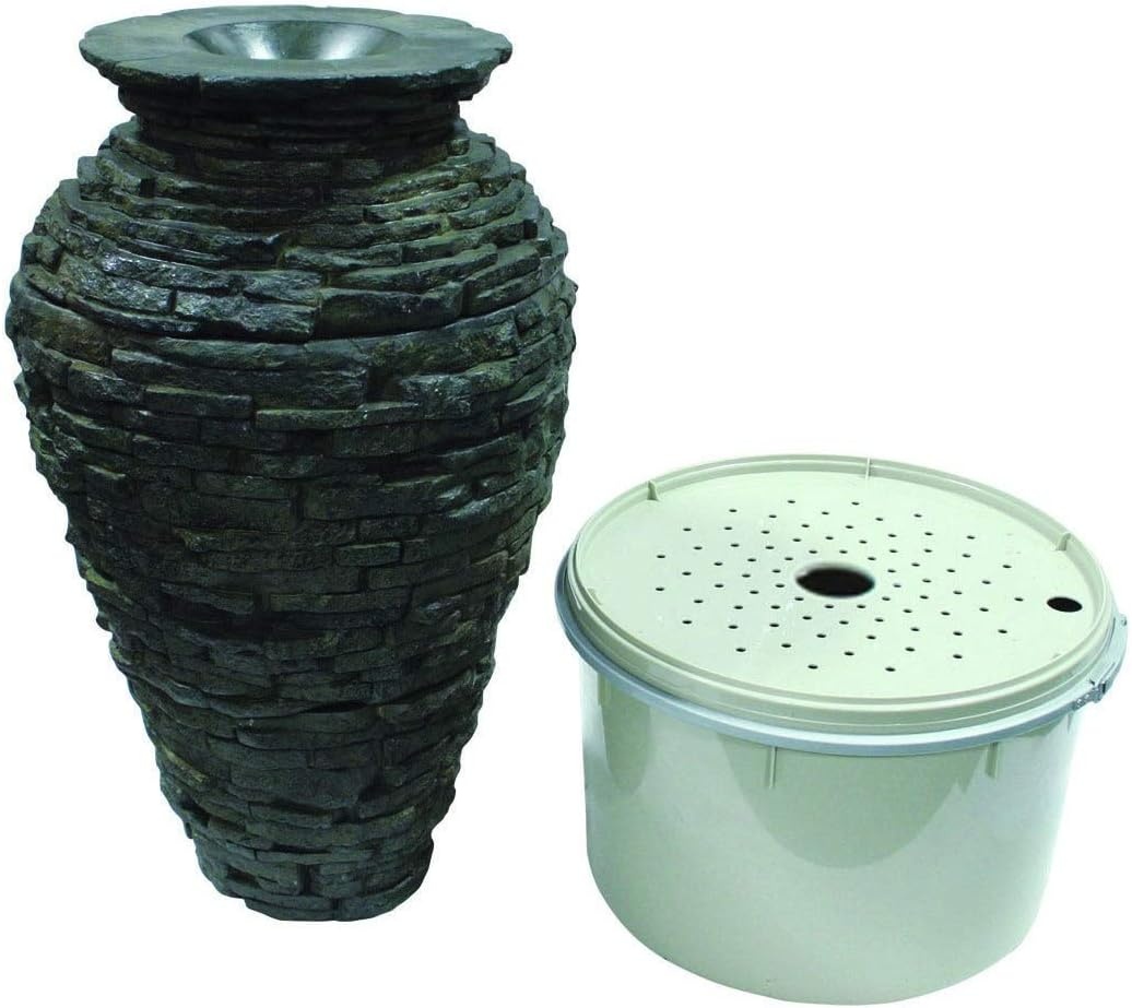 Aquascape 78221 Fire Fountain Stacked Slate Urn Add-On Kit(Urn & Install Kit)