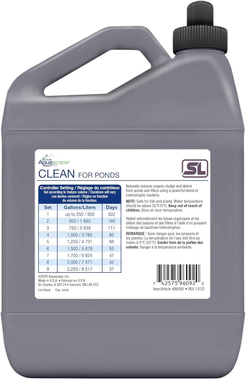 Aquascape Clear Pond Water Treatment for Dosing System SL, 96091(CLEAN)