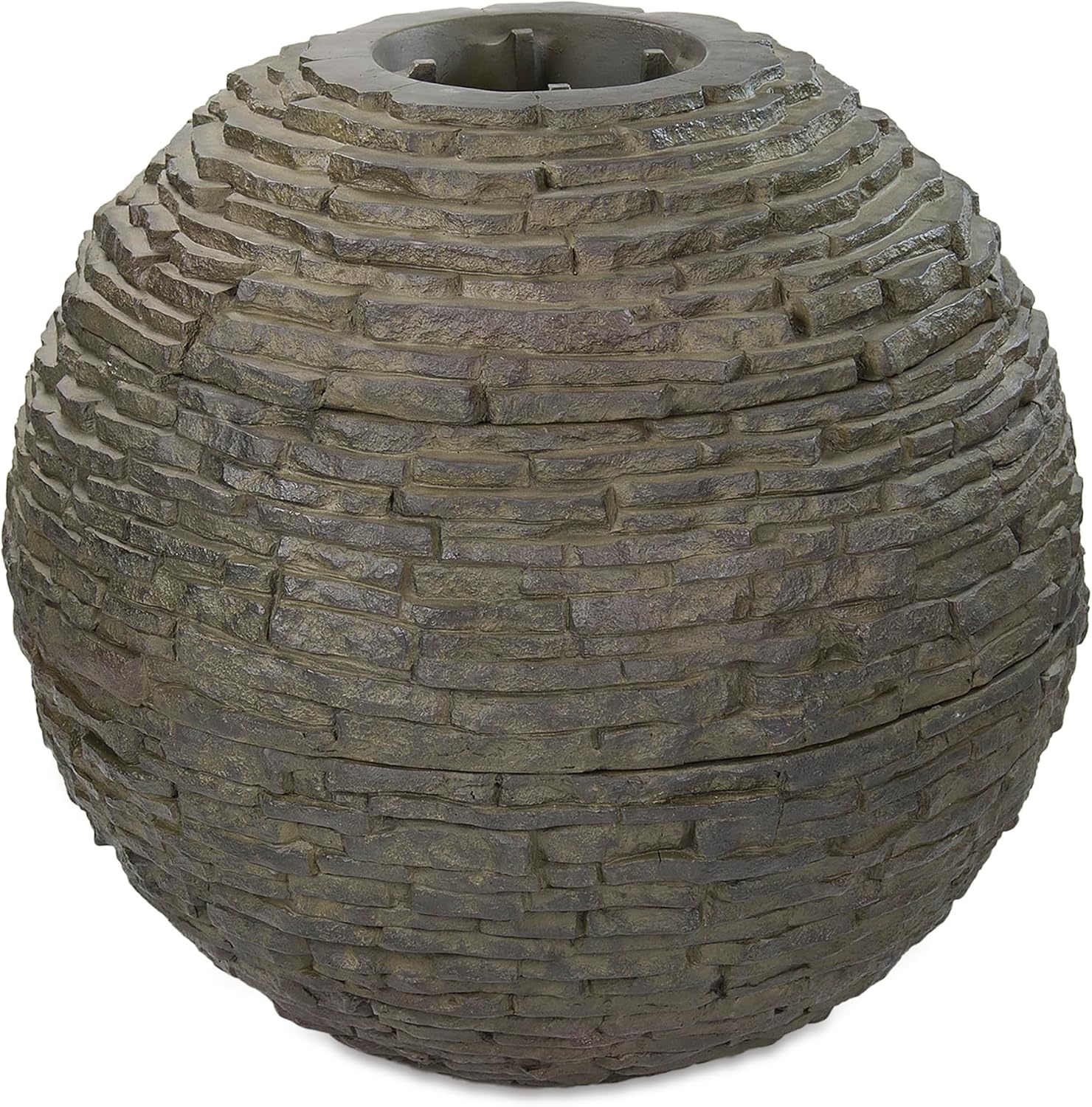 Aquascape Stacked Slate Sphere Fountain, 40 Inch Diameter (102 cm), Lightweight Fiber-Resin Composite Decorative Water Feature, Includes Tubing for Easy Setup, 78289(32″ Dia (81 cm))