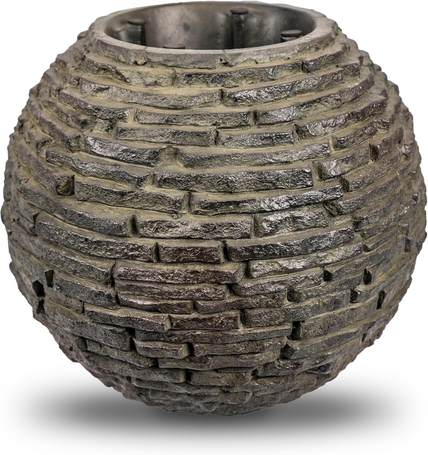 Aquascape Stacked Slate Sphere Water Fountain and Installation Kit for Yard, Landscape, and Garden, Medium, 78290(18 inch Dia (46 cm))
