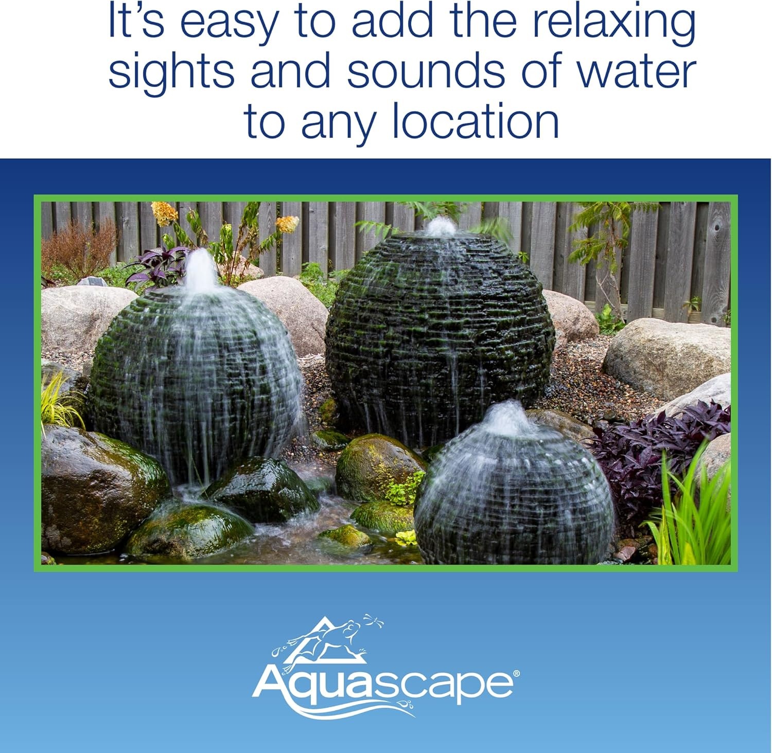 Aquascape Stacked Slate Sphere Fountain, 40 Inch Diameter (102 cm), Lightweight Fiber-Resin Composite Decorative Water Feature, Includes Tubing for Easy Setup, 78289(32 inch Dia (81 cm))