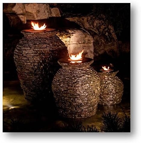Aquascape 78221 Fire Fountain Stacked Slate Urn Add-On Kit(Modern)