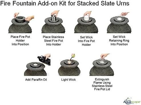 Aquascape 78221 Fire Fountain Stacked Slate Urn Add-On Kit(Modern)