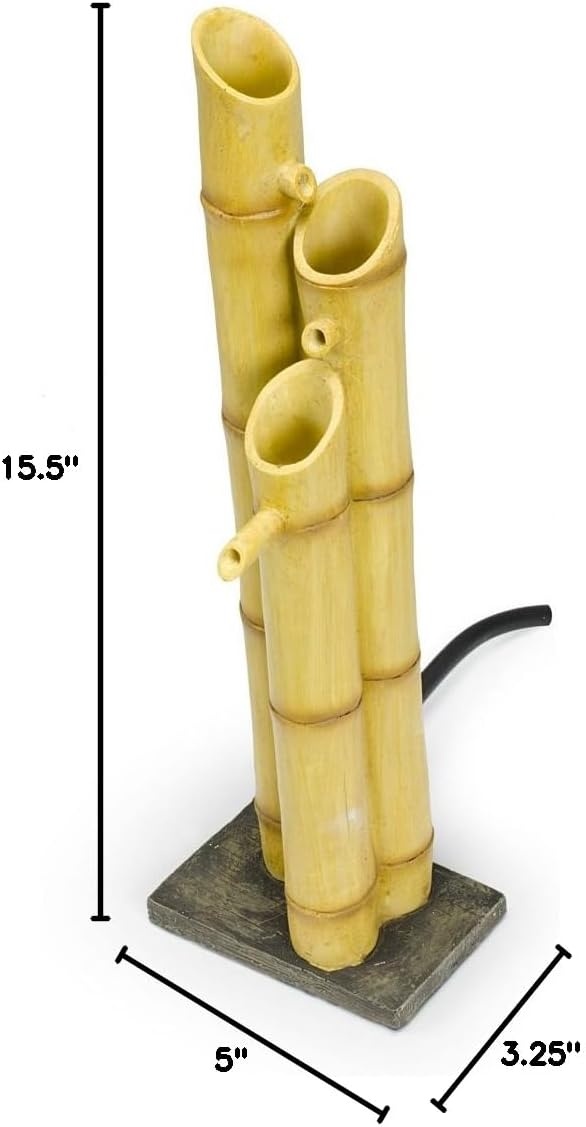 Aquascape Pouring Three-Tier Bamboo Fountain Fountain for Ponds and Water Gardens, Poly-Resin | 78307