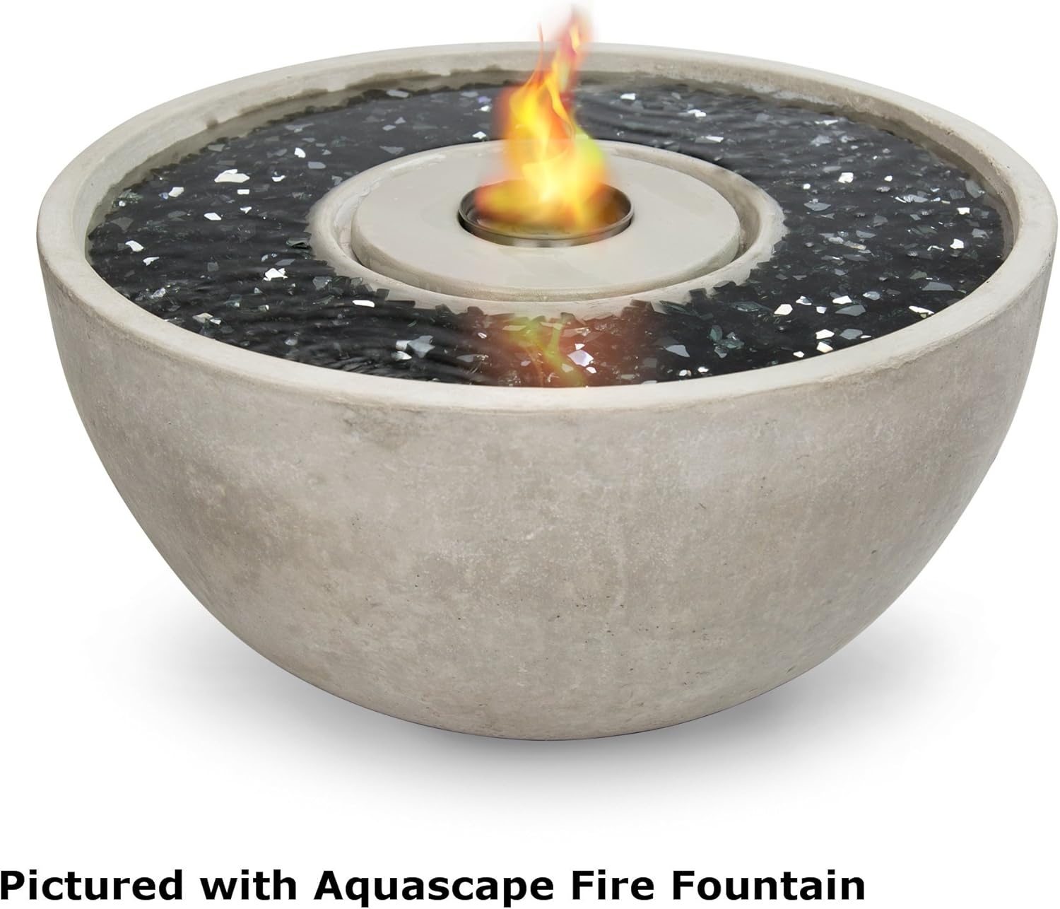 Aquascape Reflective Black Fire Glass for use with Fire and Water Fountains, Fire Places, Fire Pits, and More, 1/4-inch, 10-pounds | 78262(Reflective Black)