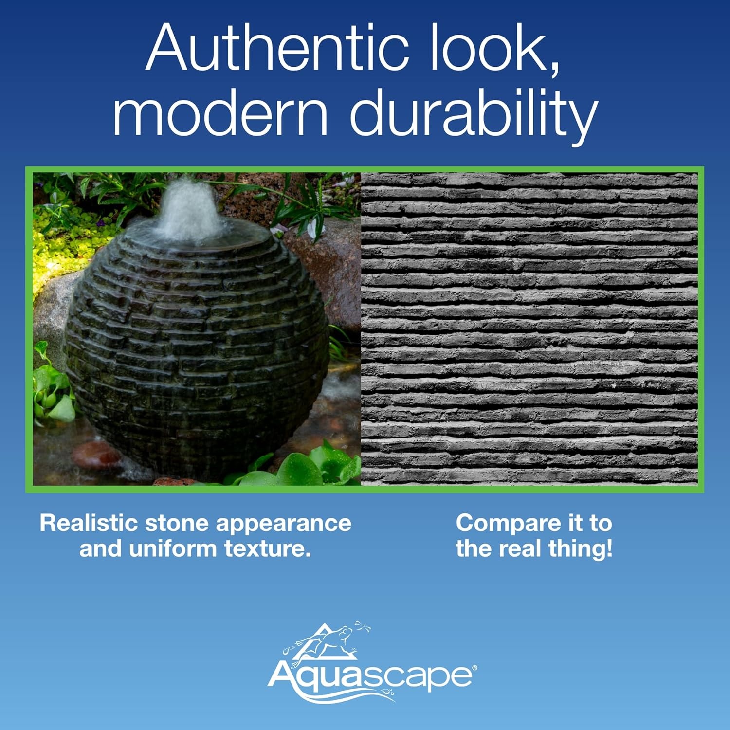 Aquascape Stacked Slate Sphere Fountain, 24 Inch Diameter 61 cm, Lightweight Fiber-Resin Composite Decorative Water Feature, Includes Tubing for Easy Setup, 78287(24″ Dia (61 cm))