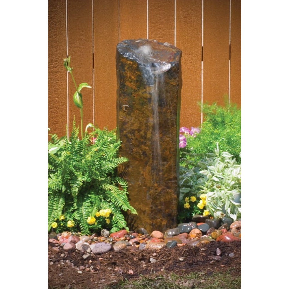 Aquascape Natural Mongolian Basalt Column Fountain Water Feature for Landscape and Garden | 24″ Height