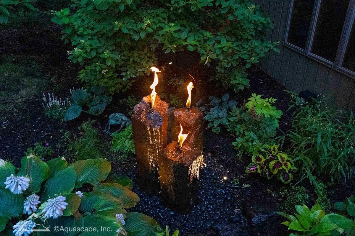 Aquascape Fire and Water 3-Piece Basalt Torch System | 58103