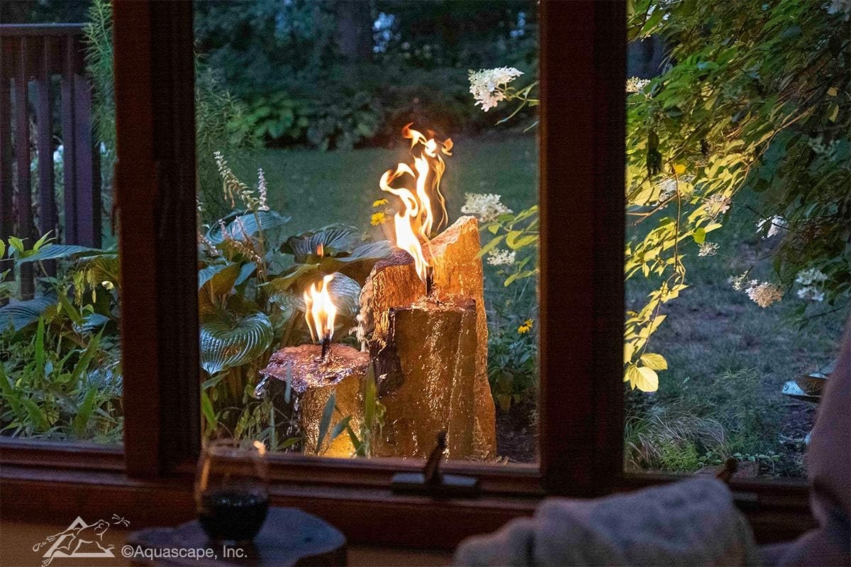 Aquascape Fire and Water 3-Piece Basalt Torch System | 58103