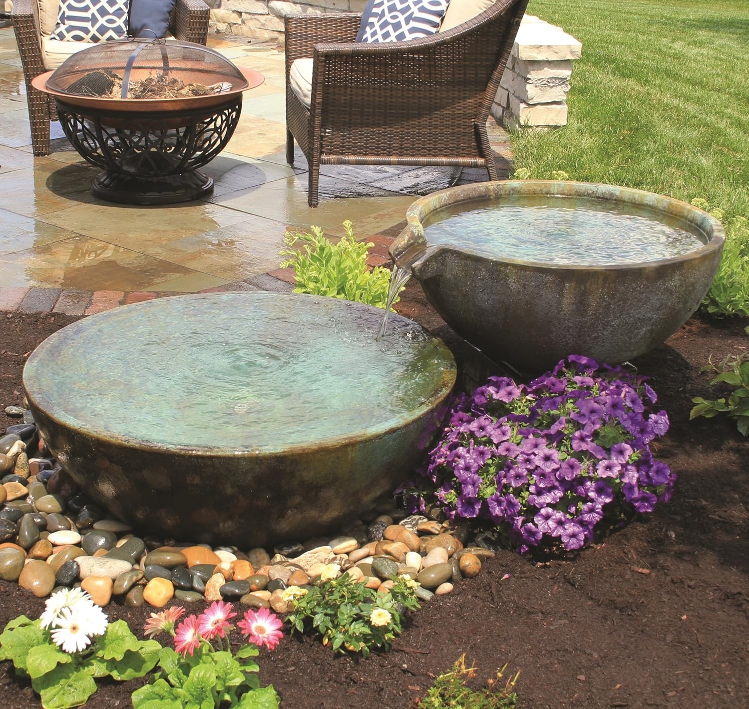 Aquascape Spillway Bowl and Basin Landscape and Garden Fountain Kit | 58087(Bowl 32-in)