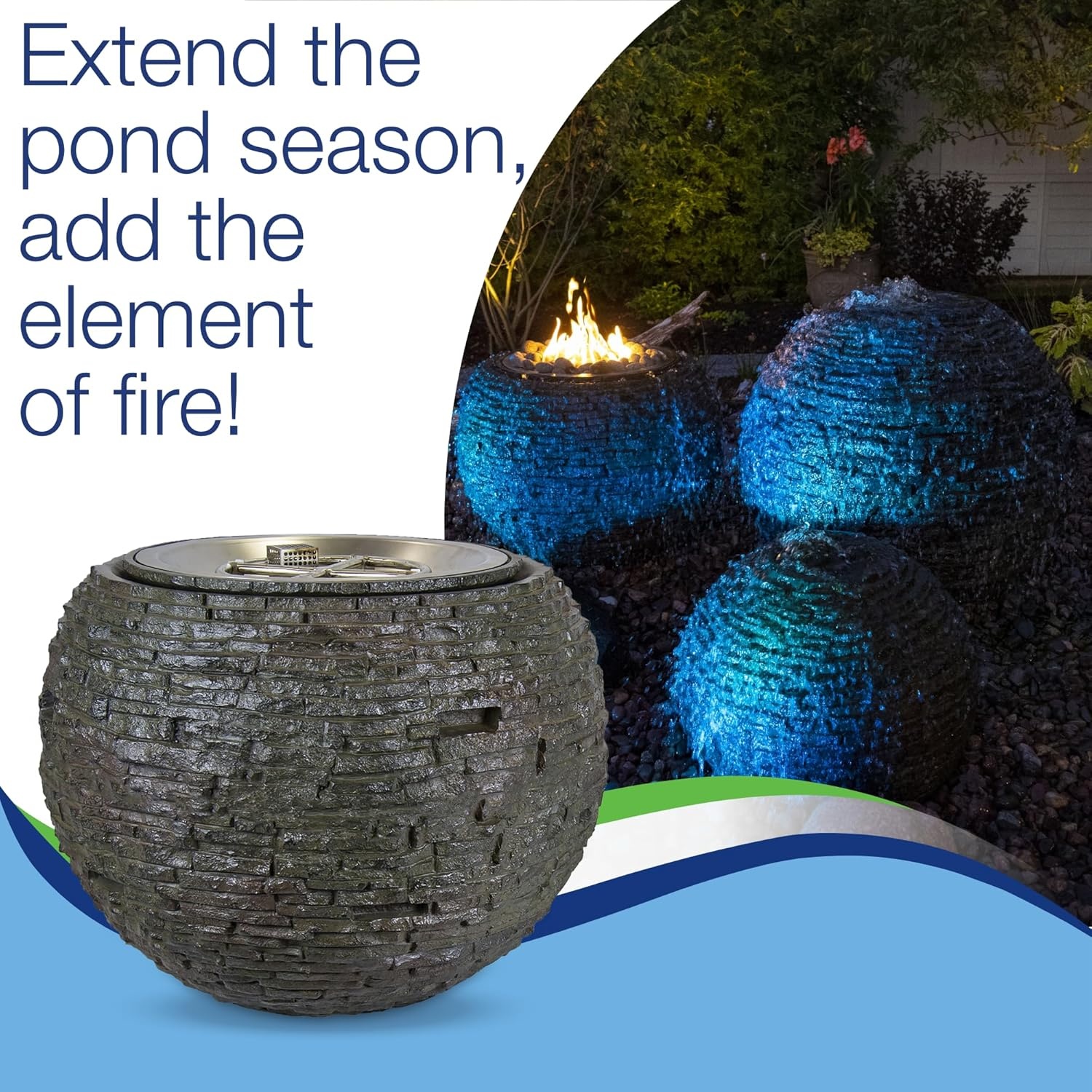 Aquascape Fire and Water Stacked Slate Sphere Medium | 58093