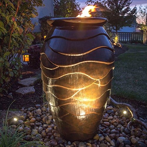 Aquascape Scalloped Urn Water Fountain for Outdoor, Landscape and Garden, Medium, 45-inch H | 78239(Brown)