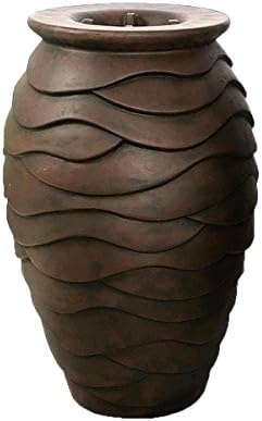 Aquascape Scalloped Urn Water Fountain for Outdoor, Landscape and Garden, Medium, 45-inch H | 78239(Brown)