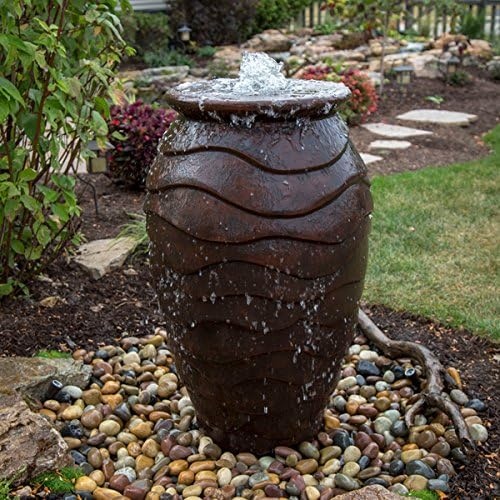 Aquascape Scalloped Urn Water Fountain for Outdoor, Landscape and Garden, Medium, 45-inch H | 78239(Brown)