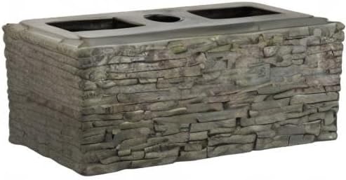 Aquascape Straight Stacked Slate Wall Base Water Fountain for Yard, Landscape, and Garden, Small, 13-inch H | 78279