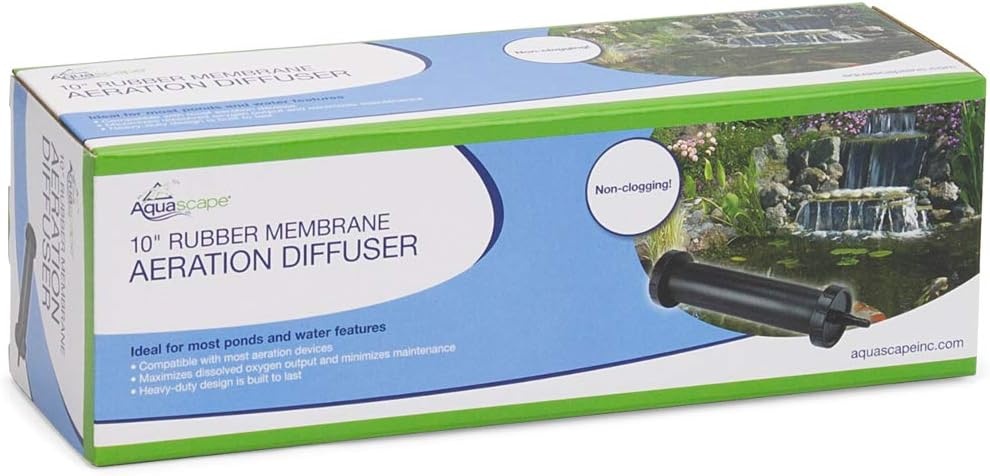 Aquascape Pond Aerator Diffuser, Self-Cleaning EPDM Rubber Membrane, 10-inch, Black | 61010