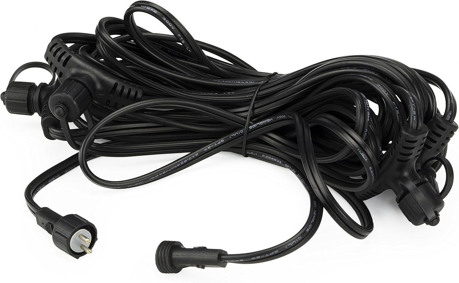 Aquascape 1-Outlet White LED Outdoor Lighting Extension Cable, 2-Pin, Black, 98998(Black)