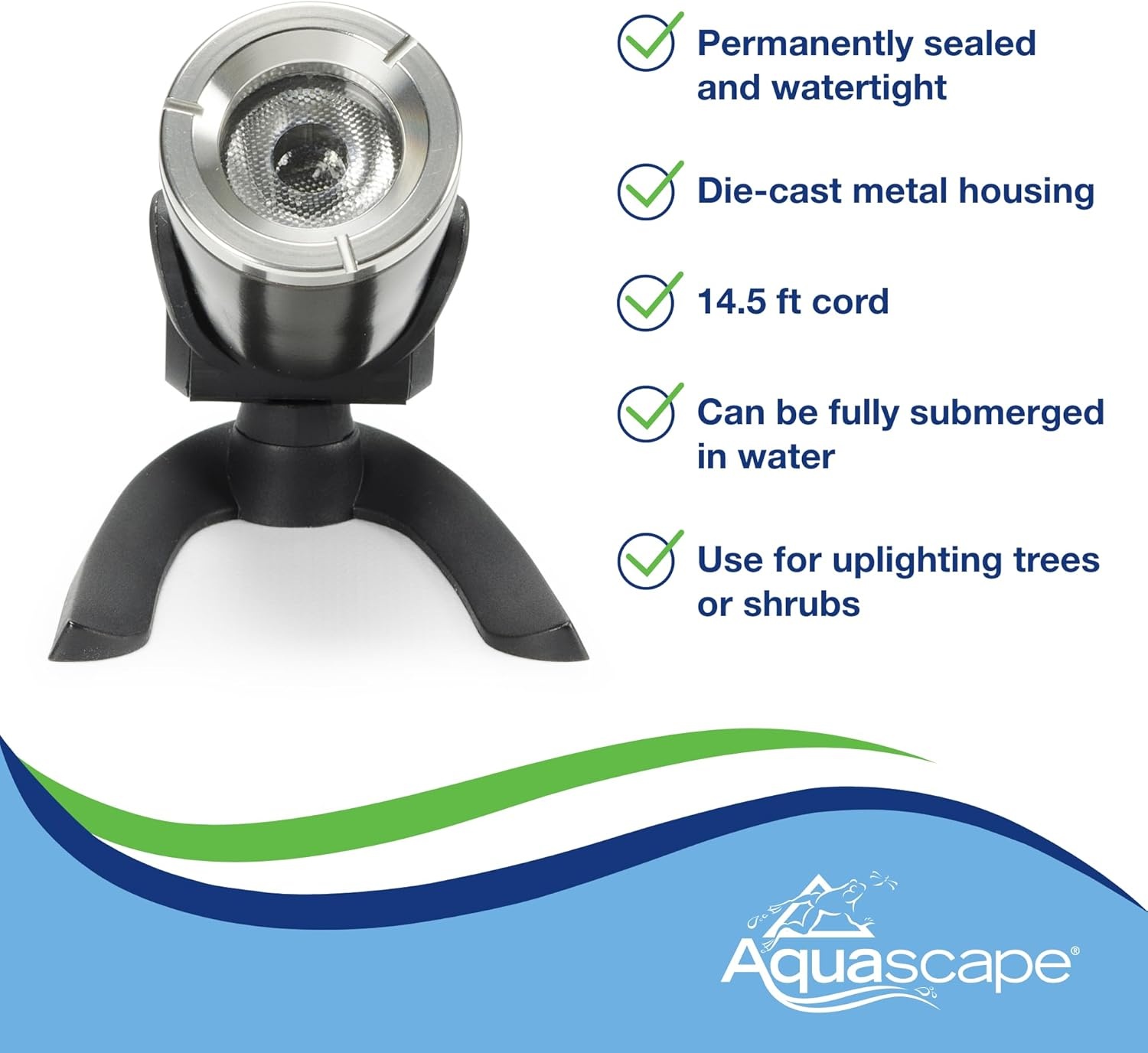 Aquascape LED Pond Garden Landscape Spotlight 6 Watt | Submersible | 12 Volt | 5 Year Limited Warranty(1-Watt Waterfall Light)