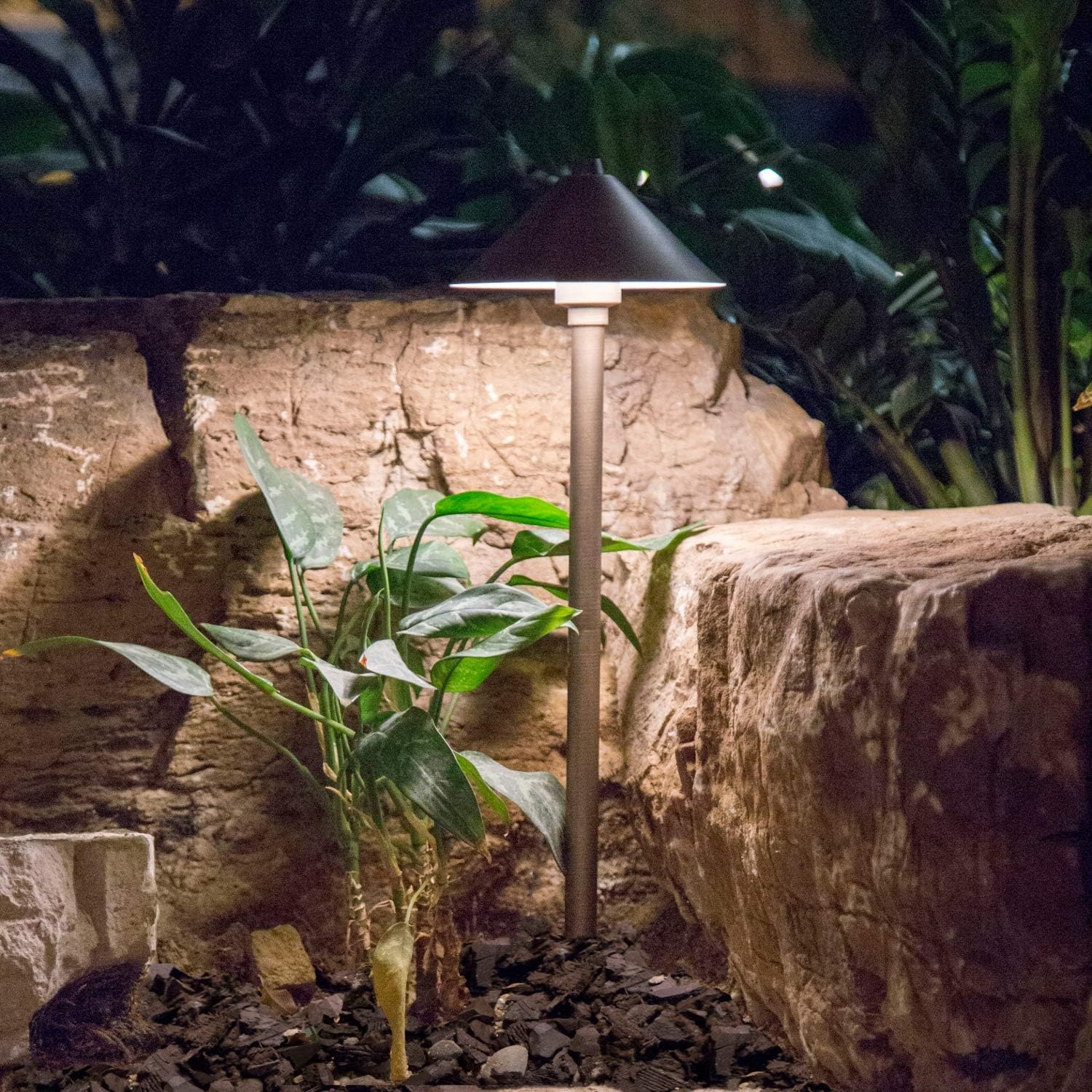 Aquascape Path and Area LED Landscape Light, Dome Top Design, Durable Brass, Antique Bronze Finish, 3-Watt, Low Voltage LVL | 84064 , Brown(Dome Top)