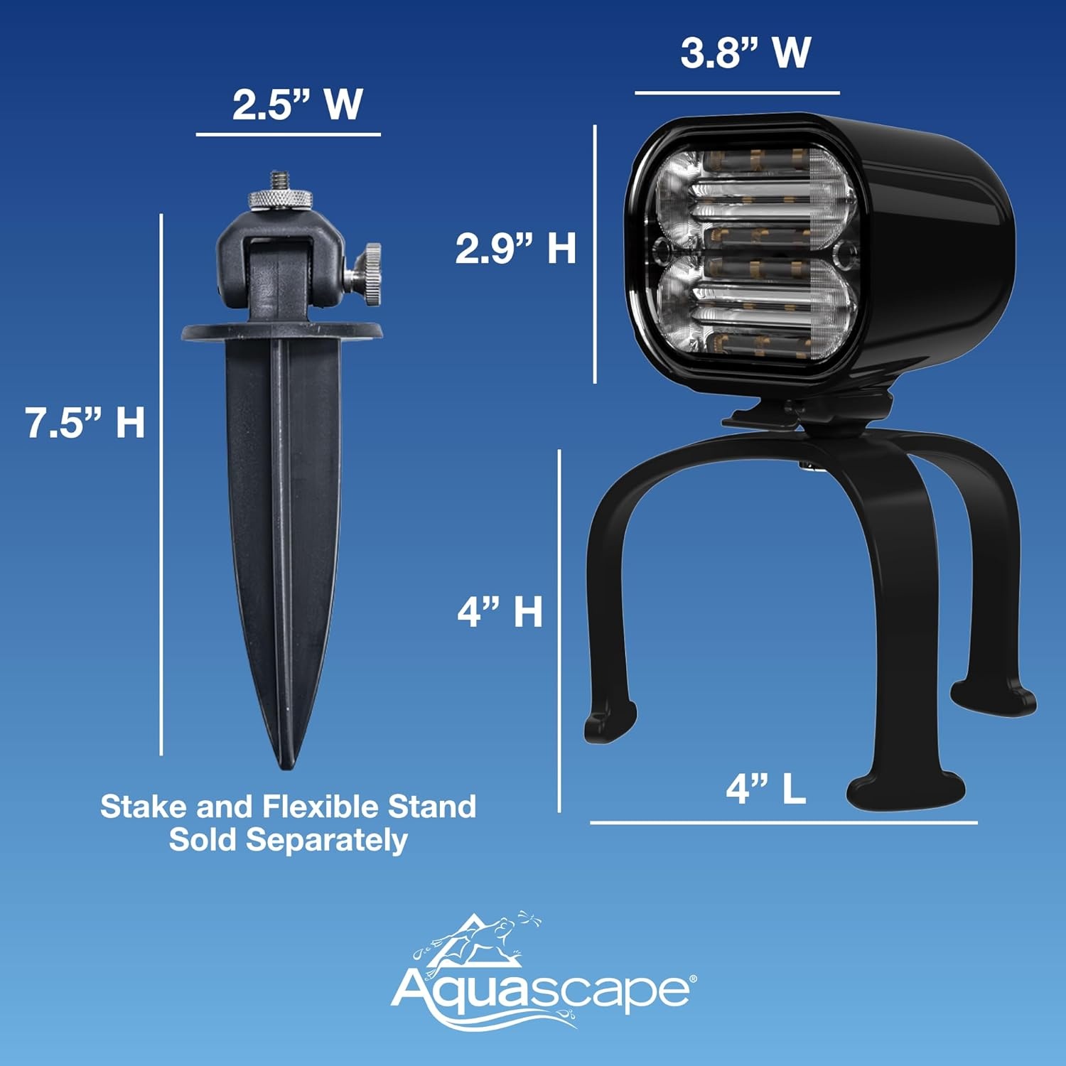 Aquascape LED Pond Garden Landscape Spotlight 6 Watt | Submersible | 12 Volt | 5 Year Limited Warranty(8-Watt Wide-Angle Light)