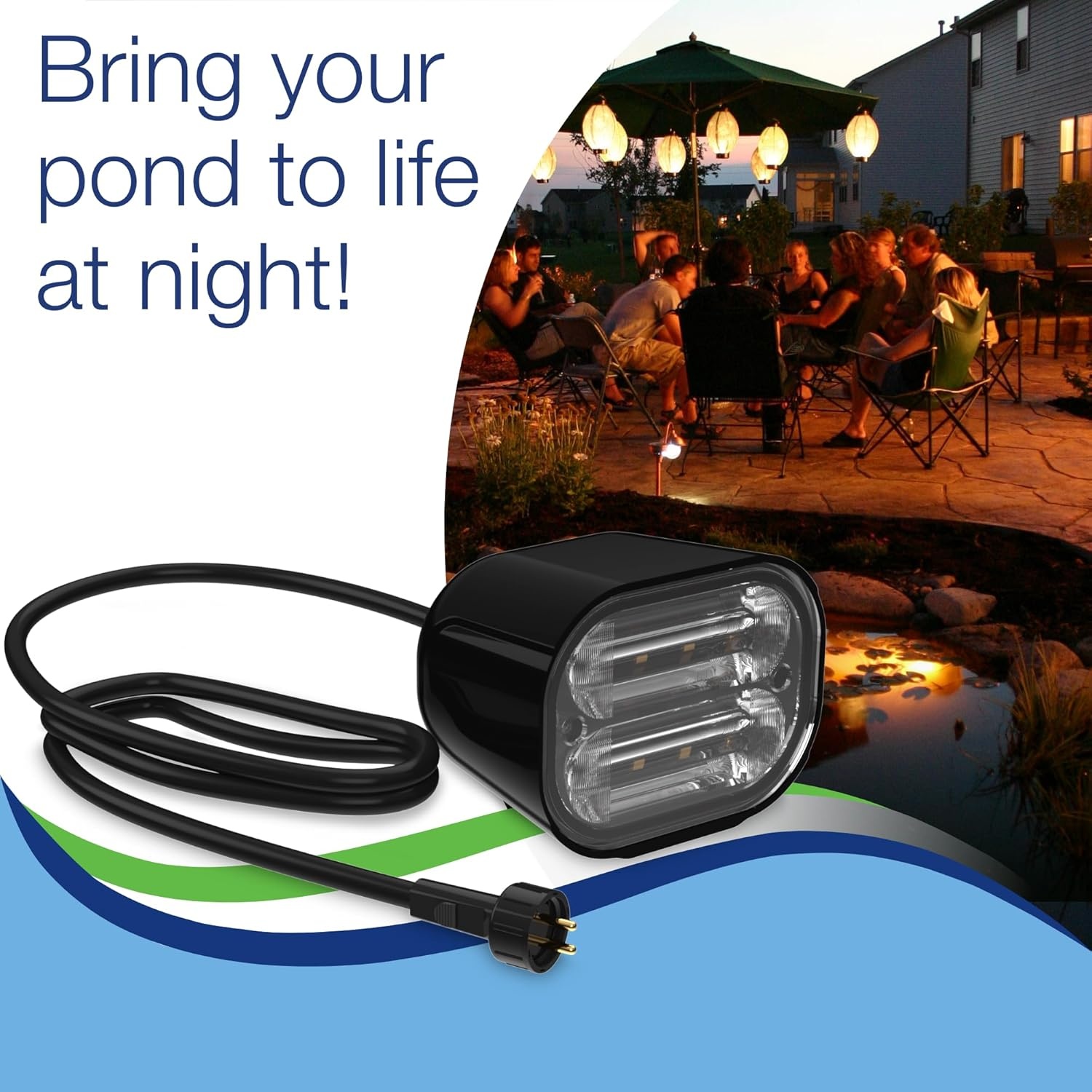 Aquascape LED Pond Garden Landscape Spotlight 6 Watt | Submersible | 12 Volt | 5 Year Limited Warranty(8-Watt Wide-Angle Light)
