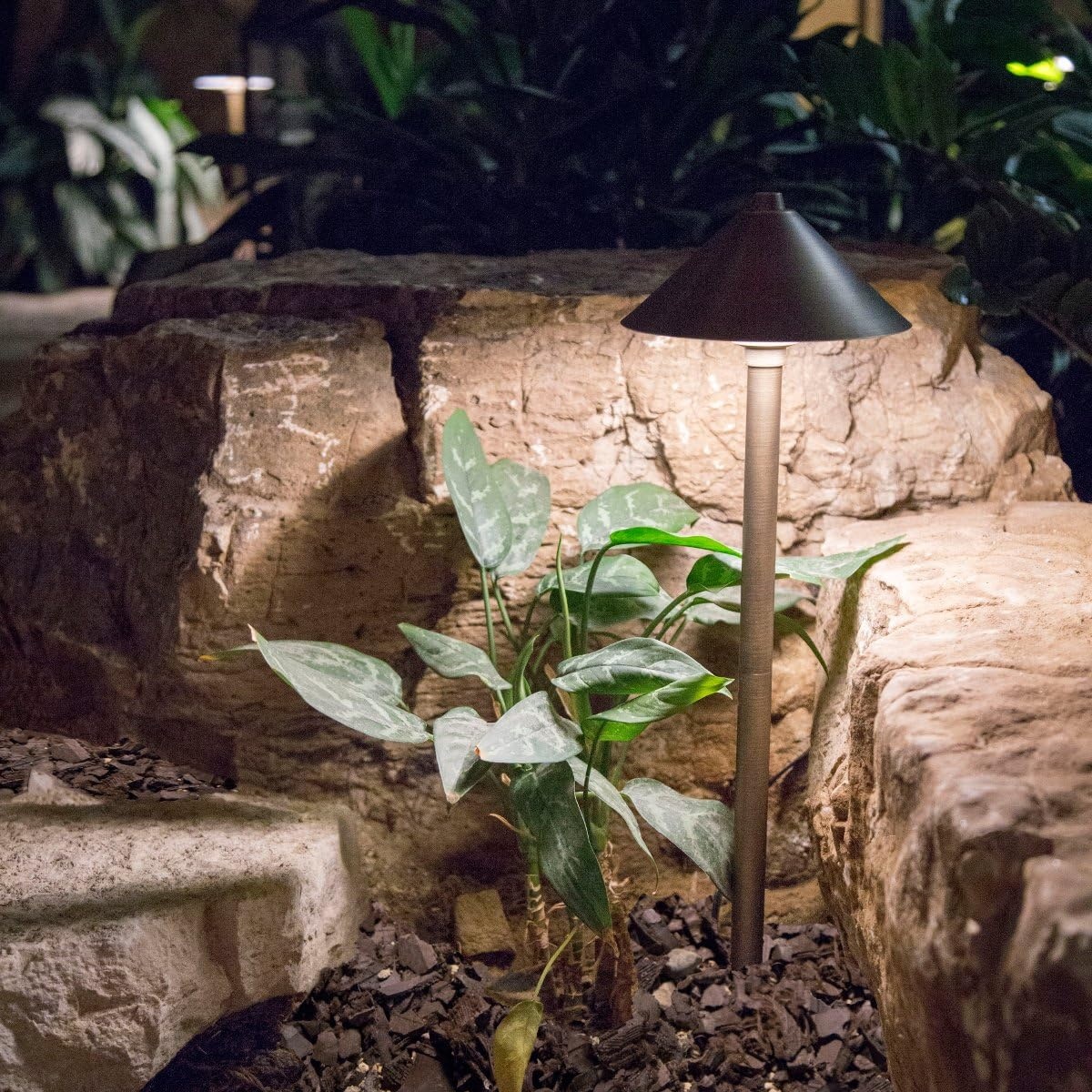 Aquascape Path and Area LED Landscape Light, Hat Top Design, Durable Brass, Antique Bronze Finish, 3-Watt, Low Voltage LVL | 84063(Hat Top 6-PACK)