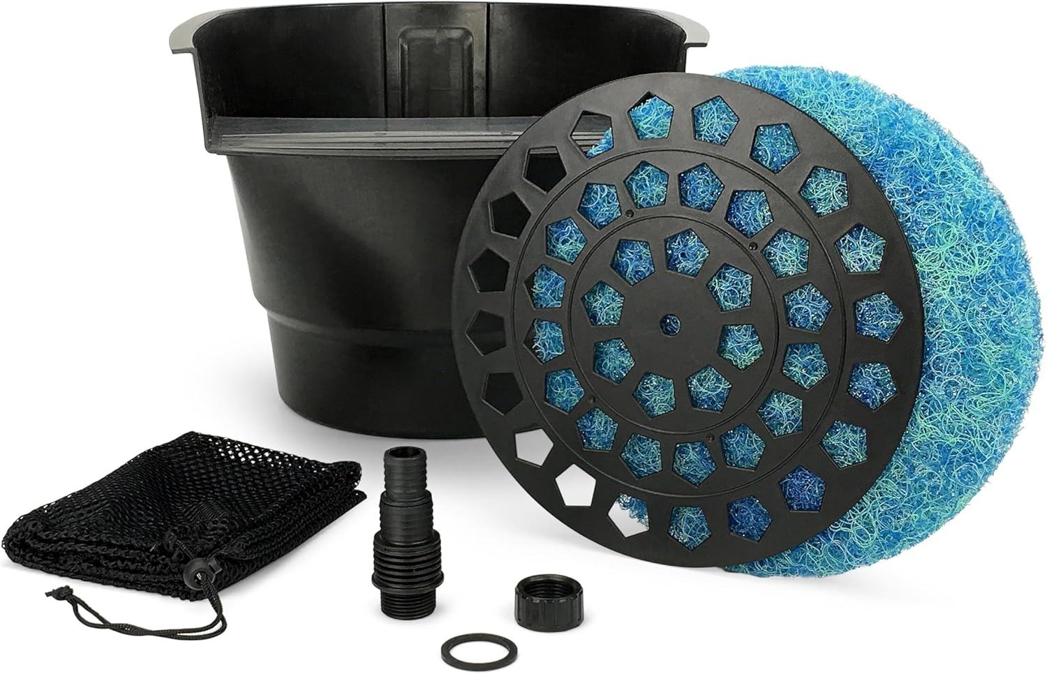 Aquascape Pond Filter and Waterfall Spillway, Efficient Mechanical and Biological Filtration, Compact | 77020,Black(Spillway)