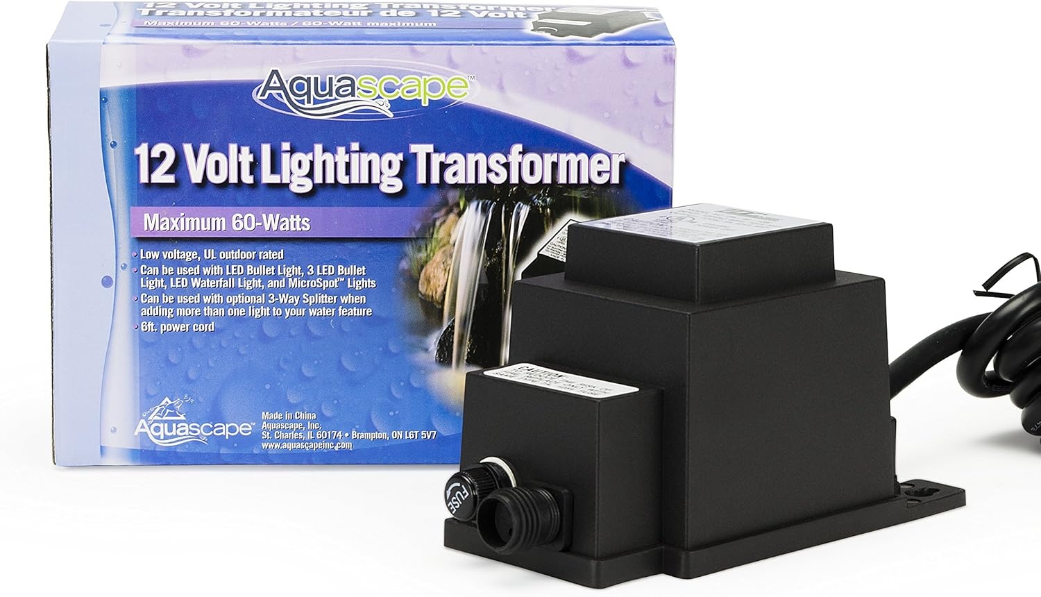Aquascape Light Transformer 60 Watt 12 Volt for Pond Water Feature and Garden 98486(60-Watt)