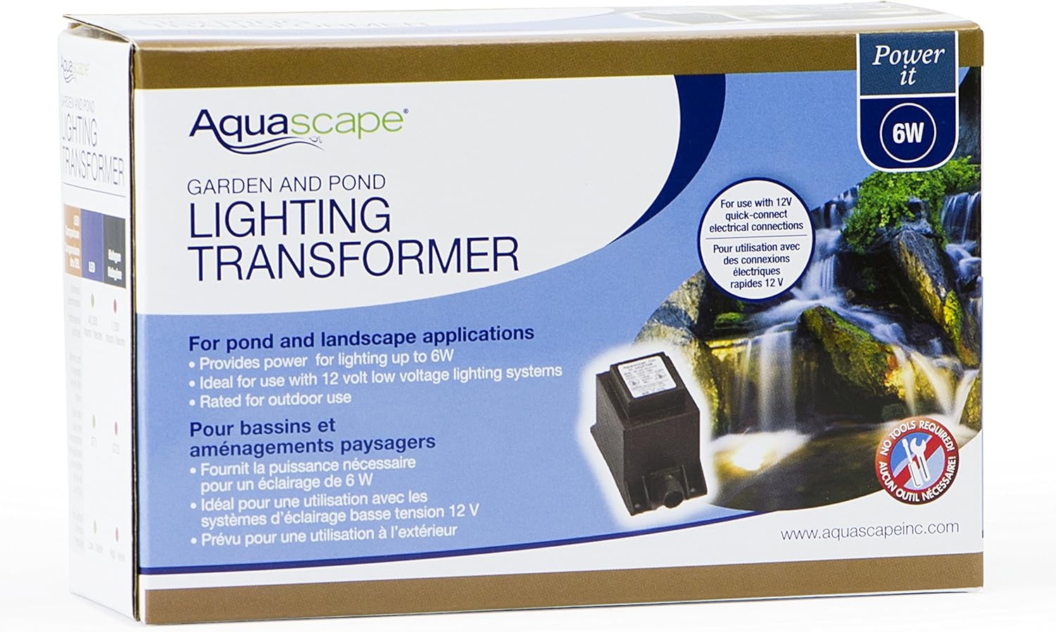 Aquascape Light Transformer 60 Watt 12 Volt for Pond Water Feature and Garden 98486(6-Watt)