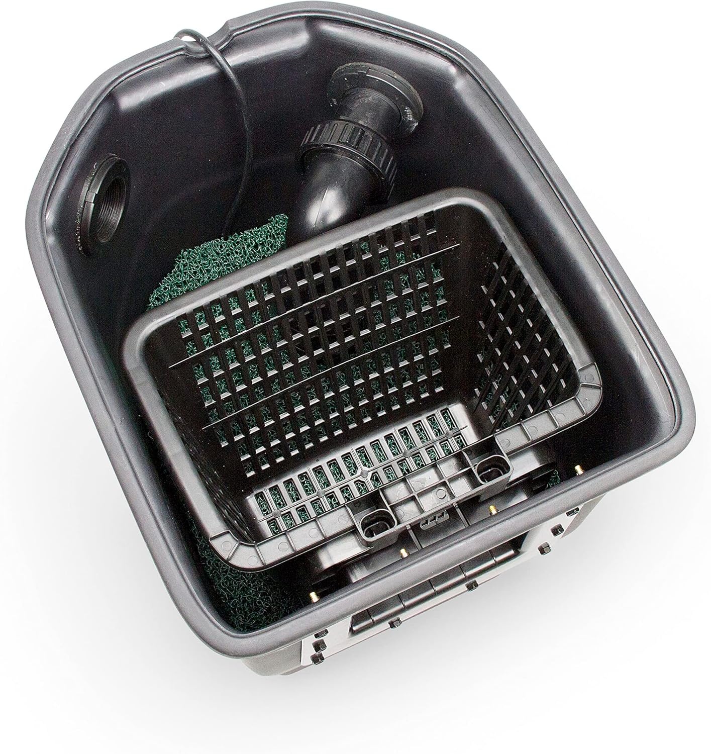 Aquascape Signature Series 1000 Pond Skimmer, Large-Capacity Surface Debris Removal with Rigid Basket and Filter Mat, Adjustable Weir, Includes Faux Rock Lid, for Ponds Up to 1,000 sq. ft.,43022(400)