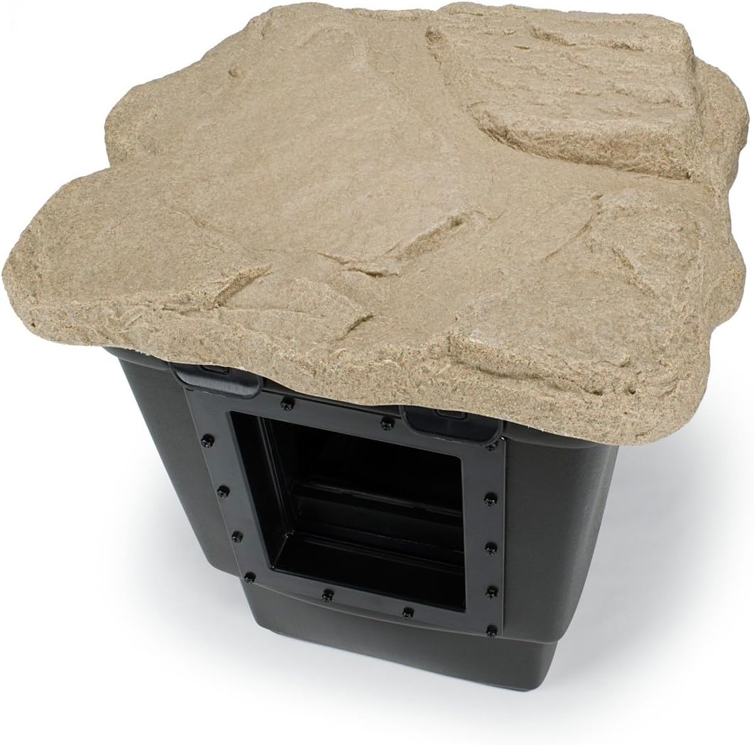 Aquascape Signature Series 1000 Pond Skimmer, Large-Capacity Surface Debris Removal with Rigid Basket and Filter Mat, Adjustable Weir, Includes Faux Rock Lid, for Ponds Up to 1,000 sq. ft.,43022(1000)
