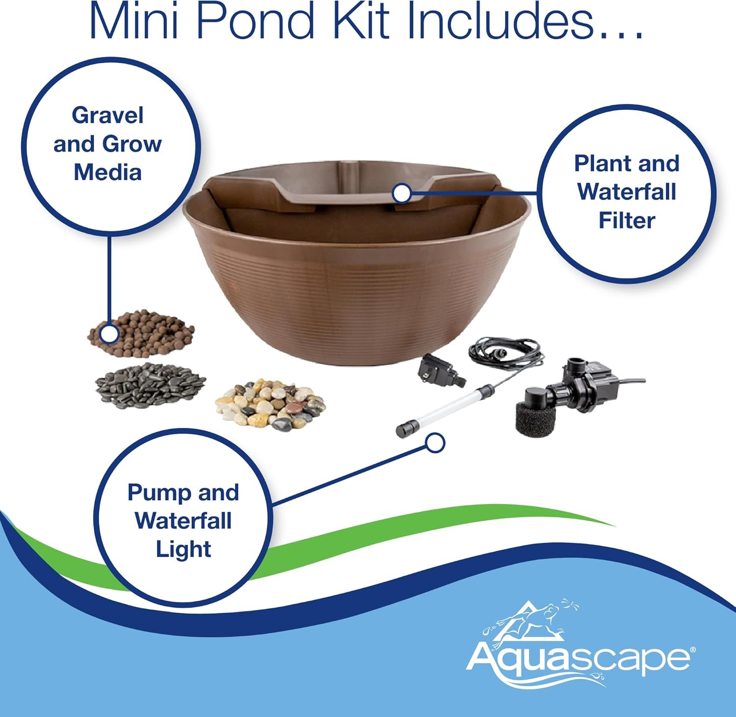 Aquascape AquaGarden Pond Kit, Container Water Garden | 78325(Brown)